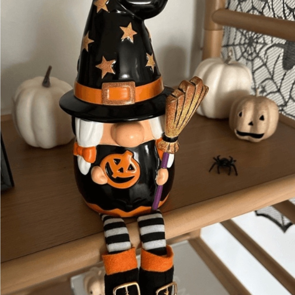 Halloween Witch Gnome Figurine